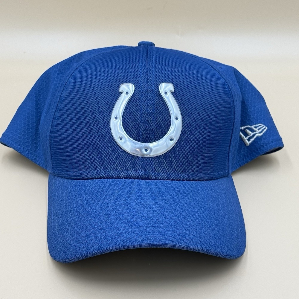 New Era Indianapolis Colts Hat L/XL Blue Horseshoe Logo 39THIRTY Fitted Cap NFL